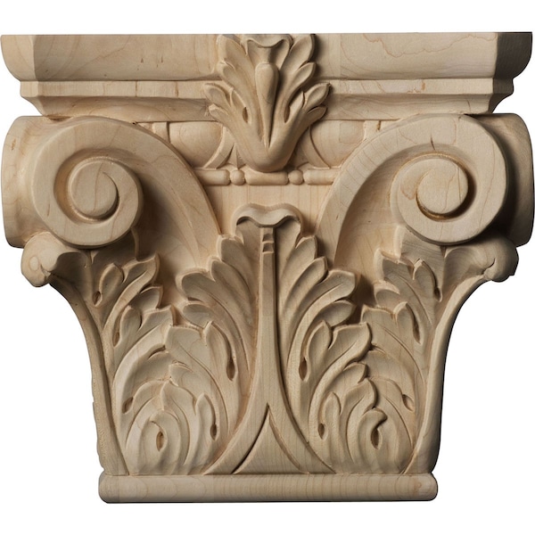 Ekena Millwork 9 1/2"W x 6"BW x 3 1/4"D x 8 3/8"H Medium Floral Roman Corinthian Capital, Cherry CAP09X03X08FLCH - main